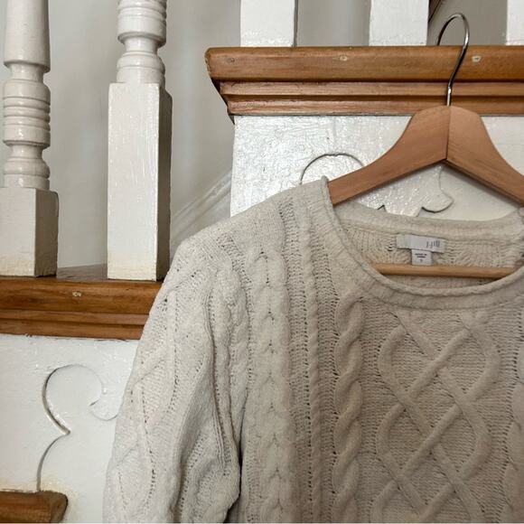 J. Jill Beige Cable Knit Sweater size S - Picture 4 of 4